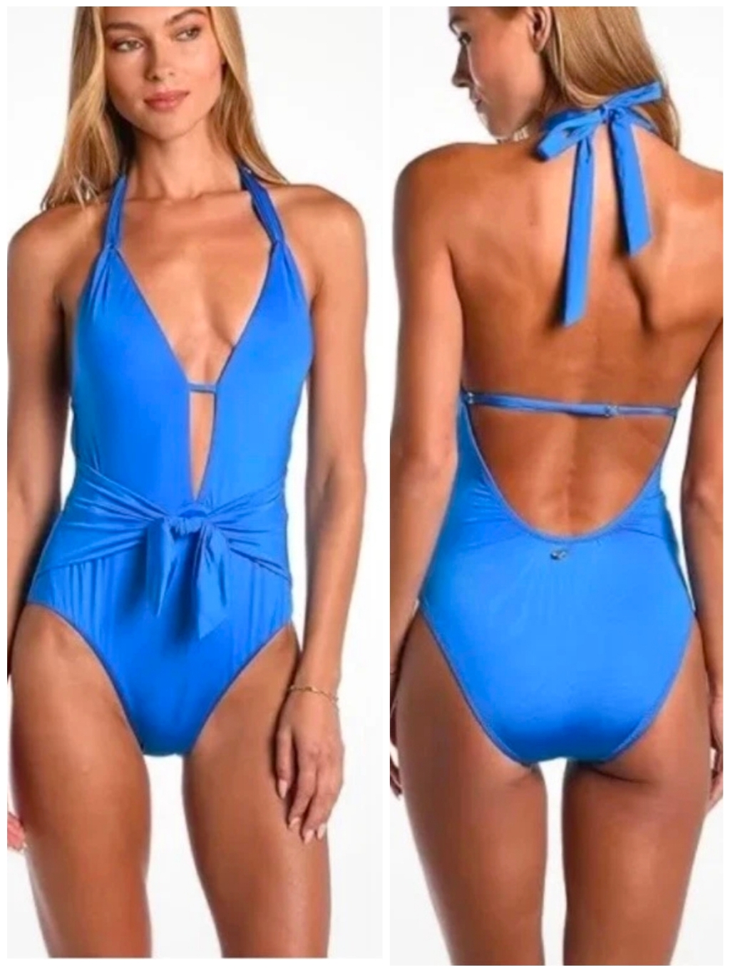 Sunshine 79 Women's Plunge Mio One Piece Swimsuit In Pacific Blue